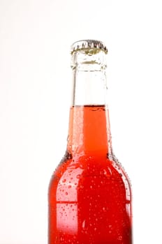 Bottle with elder juice on a white background