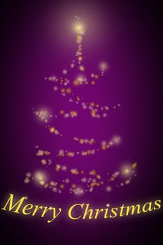 Abstract Christmas background with a Christmas tree