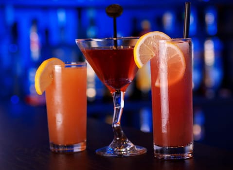 Cocktails at the bar
