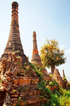 Stupas in Sagar - 108 stupas from the 16-17 th centuries, near Lake Inle, Myanmar