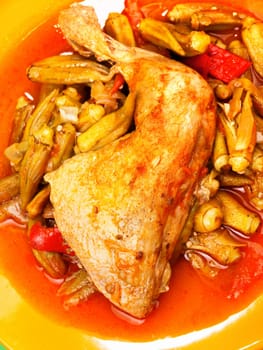 Chicken with okra