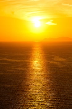 Sunset in Oia, Santorini, Greece
