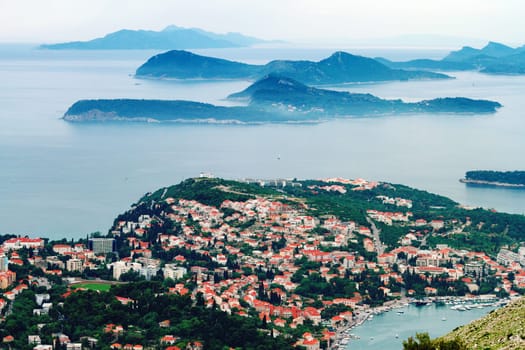 Lokrum Island viewd from the hill of Dubrovnik