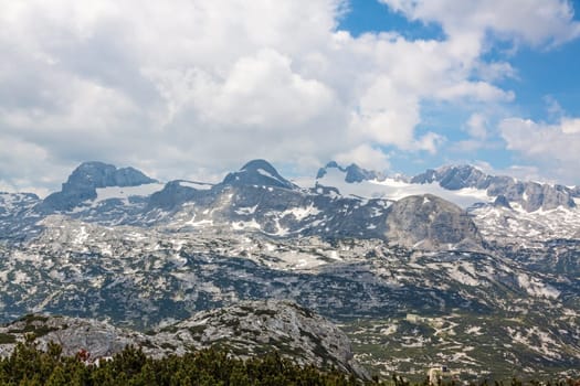 On top of Dachstein mountains, a famous tourist destination of Salzburger Land for hikers.