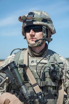 United States paratrooper airborne infantry in uniform