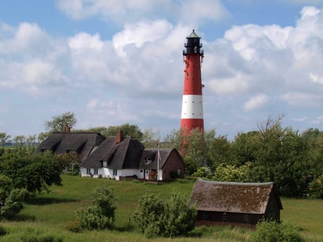 Lighthouse,Pellworm,Sight,Island,North Sea,Architecture,Red,White
