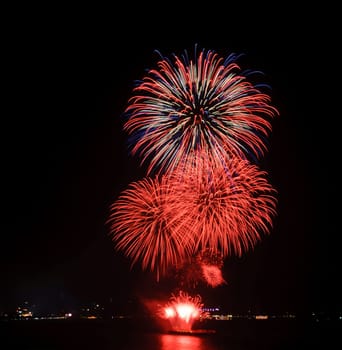 Fireworks at Pattaya beach, Thailand