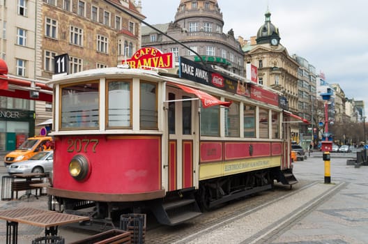 Tram cafe in prague