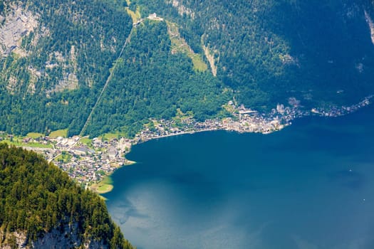 Lake Hallstatt / Village of Hallstatt - view from Dachstein-Krippenstein