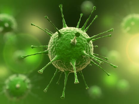 Microscopic uptake of a virus