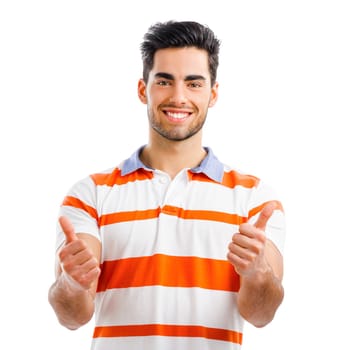Portrait of happy handsome young man isolated on white background