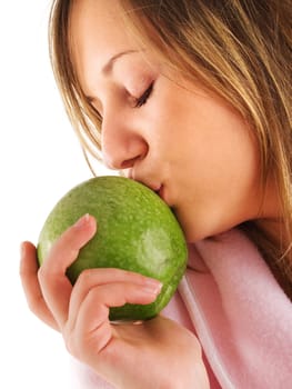 Kissing an apple