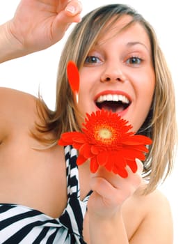 Woman with flower