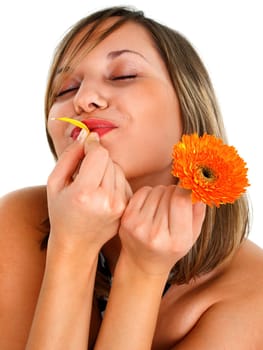 Woman with flower
