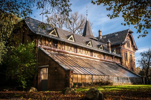 Historical gardener house 'Gaertnerhaus' in the Merkel Park in Esslingen, Germany