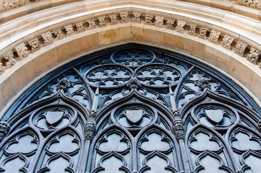 Architectual detail of York Minster in city of York, UK