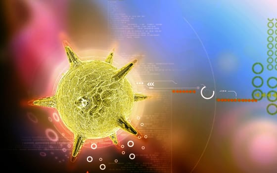 Digital illustration of herpes virus in colour background