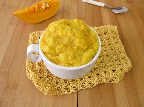 Pumpkin Mug Cake in the cup from the microwave