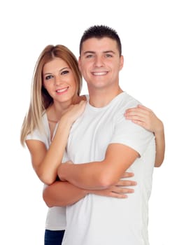 Loving couple isolated on a white background