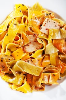 Parpadele with cream and herbs parpadele is type of italian pasta which is like tagliatelle
