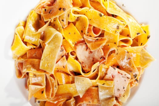 Parpadele with cream and herbs parpadele is type of italian pasta which is like tagliatelle