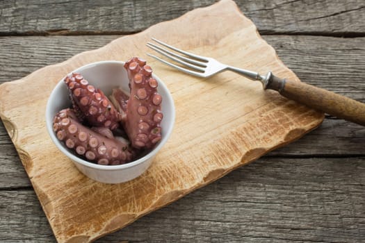 Antipasti marinated boiled octopus