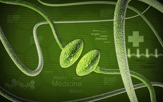 Digital illustration of synapse in color background
