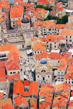 Fortress of Dubrovnik on the Adriatic Sea, viewed from the hill