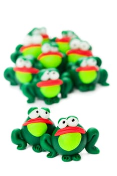 Frogs made of polymer clay