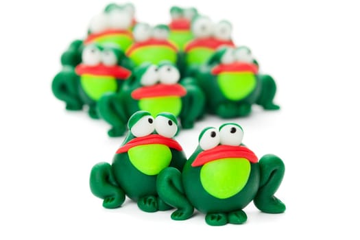 Frogs made of polymer clay