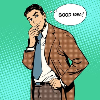 good idea creative businessman teamwork retro style