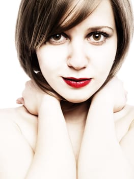 Young woman face portrait