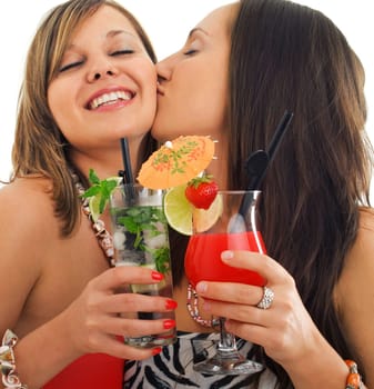 Party girls with cocktails