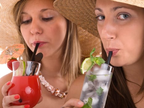 Women drinking cocktails