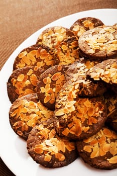 Homemade cookies with hazelnuts and chocolate