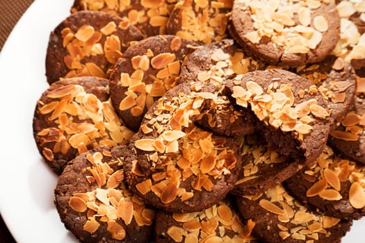 Homemade cookies with hazelnuts and chocolate