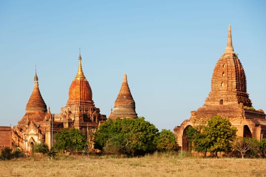 Ancient pagodas in Bagan, Ananda temple is in the background