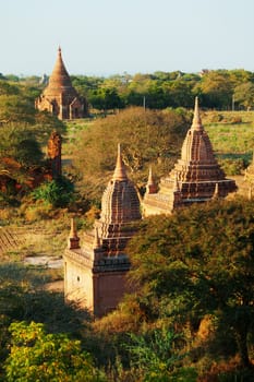 Ancient pagodas in Bagan shot in february 2011