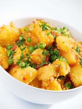 Potatos with sesame and cilantro