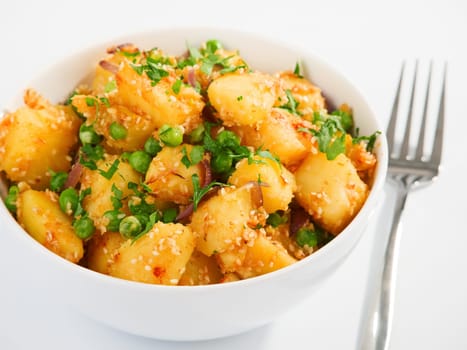 Potatos with sesame and cilantro