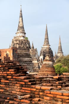 Close up of Wat Phra Si Sanphet, Ayuthaya, Thailand
