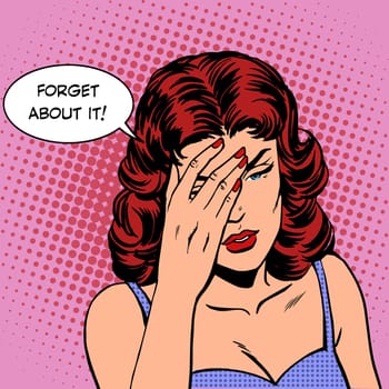 forget about this woman emotions memory. Retro style pop art
