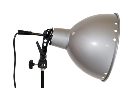 side view of a studio headlight isolated to white