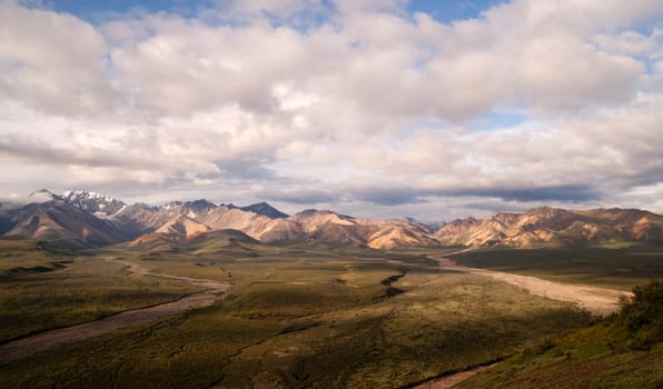 Valley and Mountains of the Alaska Denali Range