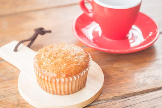 Banana cup cake and espresso, stock photo
