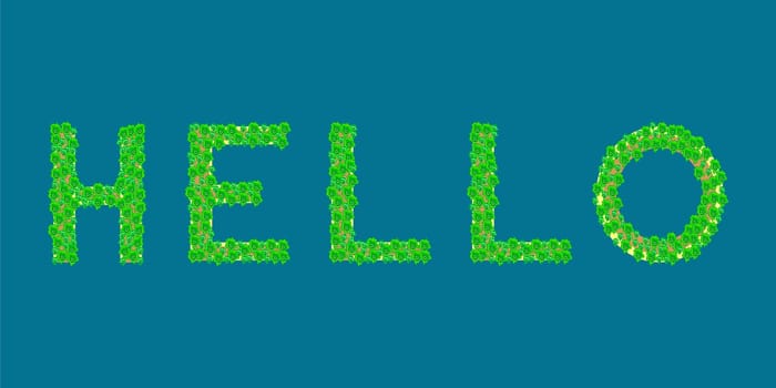 hello Tropical Islands that form the text