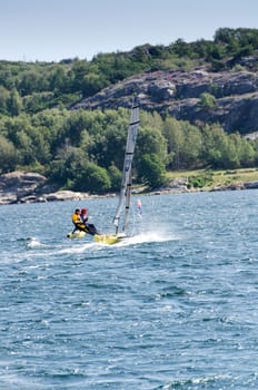 compettion with sailboat on swedish westcoast this is a catamaran