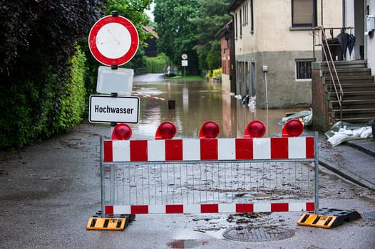 Flooding in a residential area.