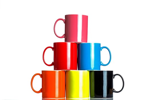 Cups in different colours