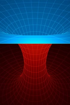 A wormhole, or Einstein-Rosen Bridge, is a hypothetical shortcut connecting two separate points in spacetime.
